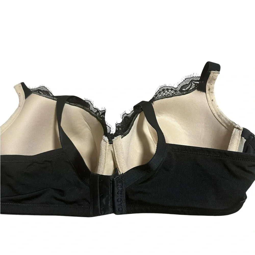 Cacique Black Lace Trim Balconette Bra 40C